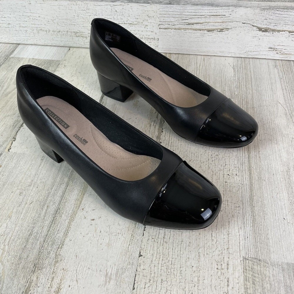 New- Clarks Marilyn Sara Black Pumps Cap Toe Size 10 (7126513)